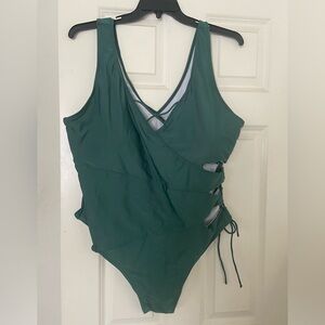 Shein green swimsuit cutout side 3X * Closeout *